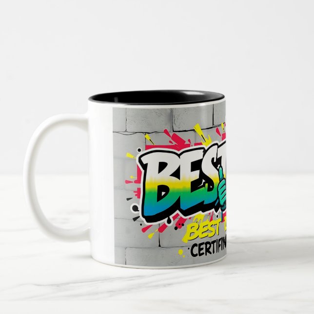 Best Dad Ever – Urban Graffiti Edition Zweifarbige Tasse (Links)