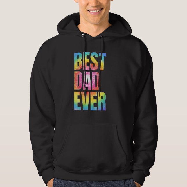Best Dad Ever With US American Flag  Fathers Day D Hoodie (Vorderseite)