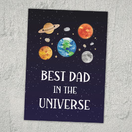 Best Dad in The Universe Quote Fathers Day Flat Karte