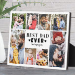 Best Dad Photo Collage Fotoplatte<br><div class="desc">Personalized "Best Dad Ever" Photo Plaque with Easel Stand. This fun and stylish photo plaque is a perfect way to showcase cherished memories. The design features space for eight photos, creating a border around the edge while keeping the focus on the meaningful text in the center. At the center, "Best...</div>