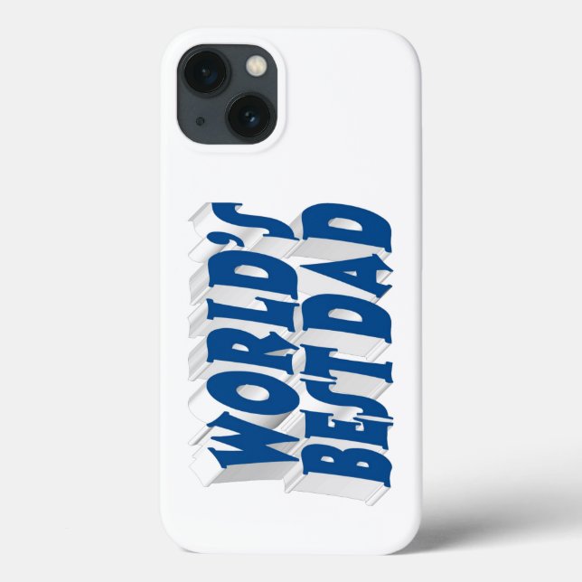 Best Dad sea blue 3d text Case-Mate iPhone Hülle (Rückseite)