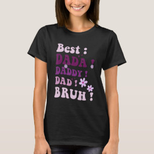 Best Dada Daddy Vater Bruh Fathers Day Lila Groovy T-Shirt