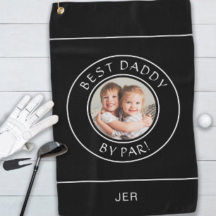 Best Daddy by Par Golfer Foto Niedlich Schwarz-wei Golfhandtuch