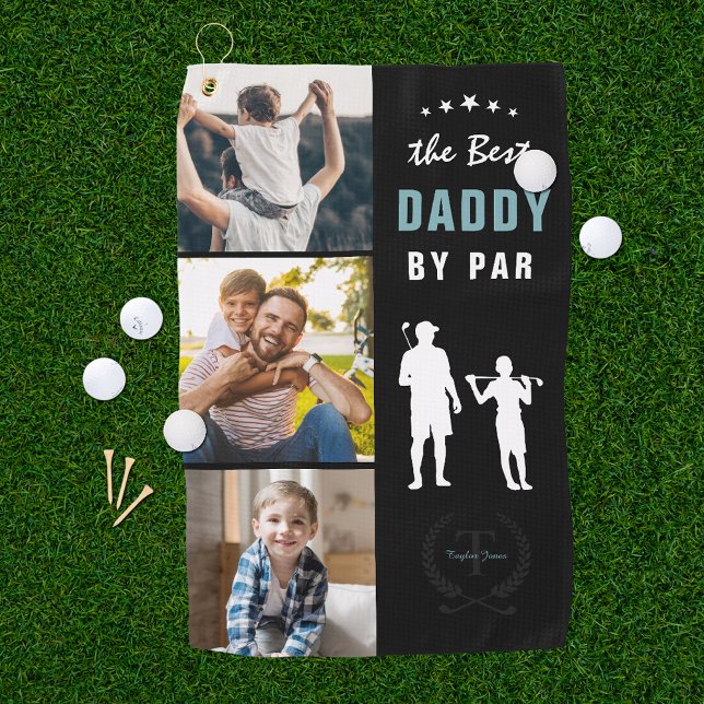 Best Daddy by Par | Monogramm-FotoCollage Golfhandtuch (Von Creator hochgeladen)