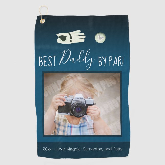 Best Daddy by Par Vatertag Foto Golfhandtuch (Vorderseite)
