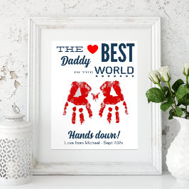 Best Daddy DIY Handprint Vorlage Poster