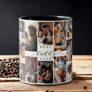 Best Daddy Ever   Foto-Collage des Vaters Zweifarbige Tasse