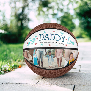 Best Daddy Ever FotoCollage mit Handschrift Mini Basketball