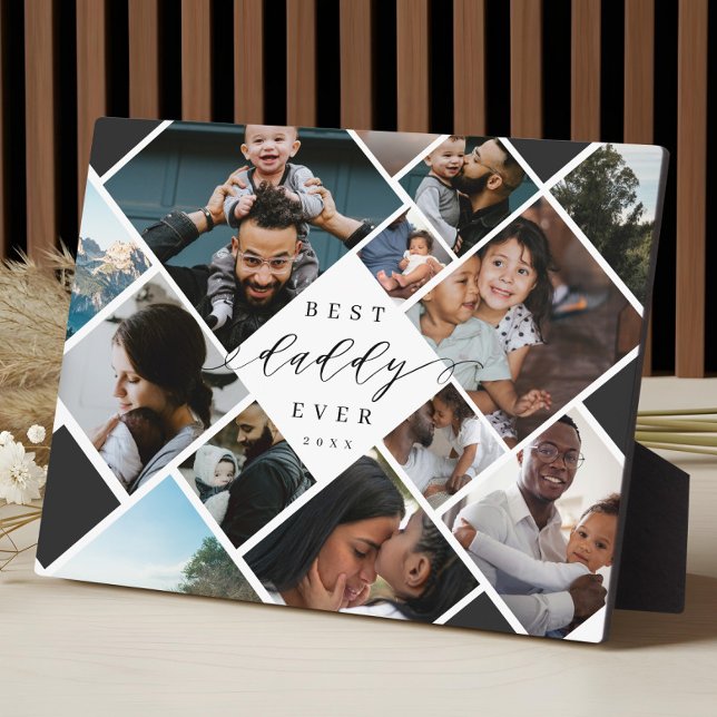 Best Daddy Ever Modern Photo Collage Gift Keepsake Fotoplatte (Best Daddy Ever Modern Photo Collage Gift Keepsake Plaque)