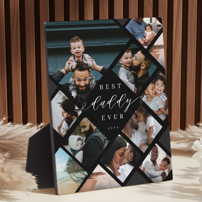 Best Daddy Ever Modern Photo Collage Gift Keepsake Fotoplatte (Best Daddy Ever Modern Photo Collage Gift Keepsake Plaque)
