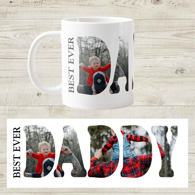 Best Daddy Ever Photo Mug, Custom Father birthday  Jumbo-Tasse (Von Creator hochgeladen)