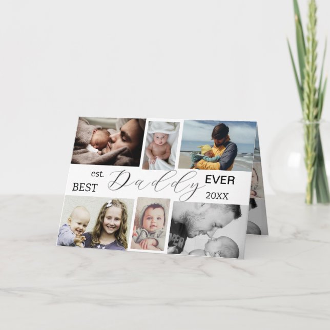 Best Daddy Ever | Vatertag 6-Foto Collage Karte (Vorderseite)