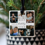 Best Daddy Ever | Vatertag 6 FotoCollage Keramikornament<br><div class="desc">Schicke deinem Vater ein wunderschönes personalisiertes Geschenk, das er für immer schätzen wird. Spezielle personalisierte Kollektion von Foto für Familien, um Ihre speziellen Fotos und Erinnerungen für die Familie zu zeigen. Unser Design zeichnet sich durch ein einfaches 6-Foto-Collage Grid-Design mit "Best Daddy Ever" aus, das in einem schönen, handgeschriebenen schwarzen...</div>