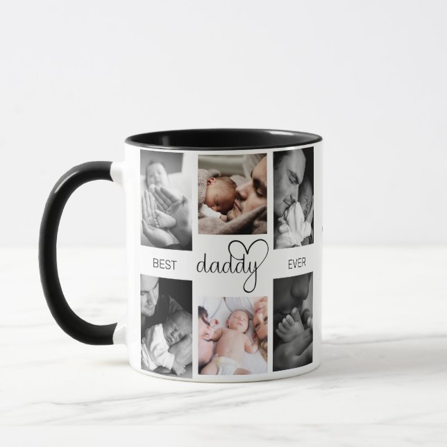 Best Daddy Ever | Vatertag 6 FotoCollage Tasse (Links)