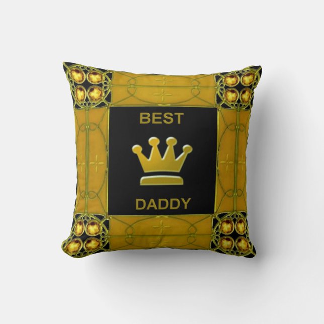 Best Daddy Golden Crown Kissen (Vorderseite)