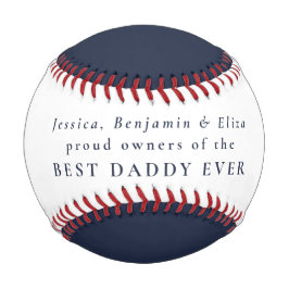 Best Daddy je Custom Kids Names Navy White Baseball