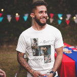 Best Daddy je Script | Familiäres Foto Tri-Blend Shirt<br><div class="desc">Schick deinem Vater ein schönes personalisiertes Tagesgeschenk, das er schätzen wird. Spezielle personalisierte Familienkollage, um Ihre speziellen Fotos und Erinnerungen der Familie zu zeigen. Unser Design zeichnet sich durch ein einfaches 4-Foto-Collage Grid-Design mit "Best Daddy Ever" aus, das in einem schönen, handgeschriebenen schwarzen Skriptstil und Serif-Text-Pairing entworfen wurde. Anpassen mit...</div>
