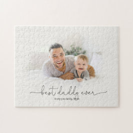 Best Daddy je Watercolor Foto Maskenname Puzzle