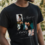 Best Daddy jemals Script Family Foto Keepake Black Tri-Blend Shirt<br><div class="desc">Schick deinem Vater ein schönes personalisiertes Tagesgeschenk, das er schätzen wird. Spezielle personalisierte Familienkollage, um Ihre speziellen Fotos und Erinnerungen der Familie zu zeigen. Unser Design zeichnet sich durch ein einfaches 4-Foto-Collage Grid-Design mit "Best Daddy Ever" aus, das in einem schönen, handgeschriebenen schwarzen Skriptstil und Serif-Text-Pairing entworfen wurde. Anpassen mit...</div>