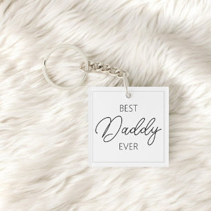 Best Daddy jemals Script Foto White Schlüsselanhän Schlüsselanhänger