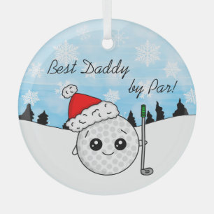 Best Daddy von Par   Funny Golf Pub Weihnachten Ornament Aus Glas