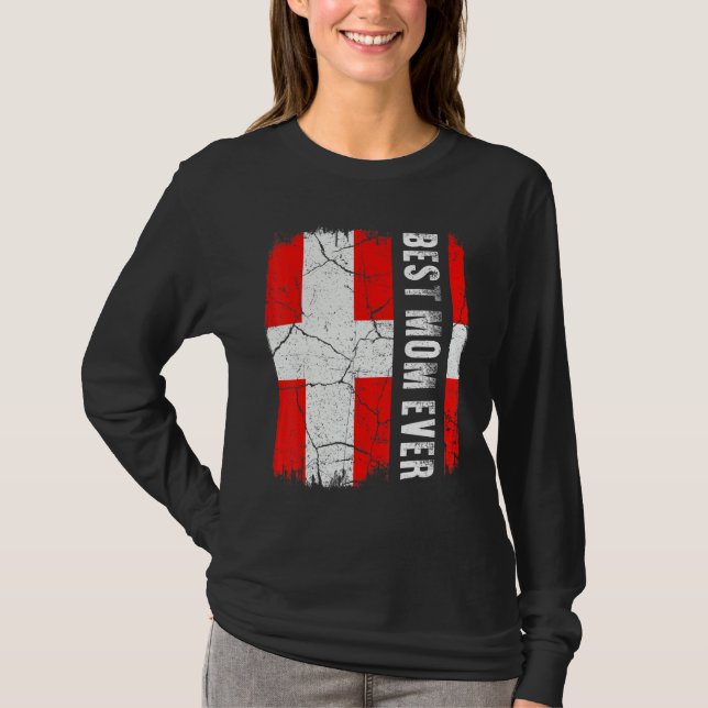 Best Danish Mom Ever Denmark Flag Mother's Day T-Shirt (Vorderseite)