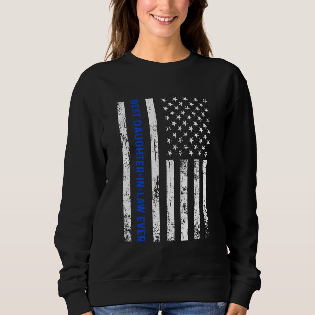 Best Daughter In Law Ever Retro American Flag Boys Sweatshirt (Vorderseite)