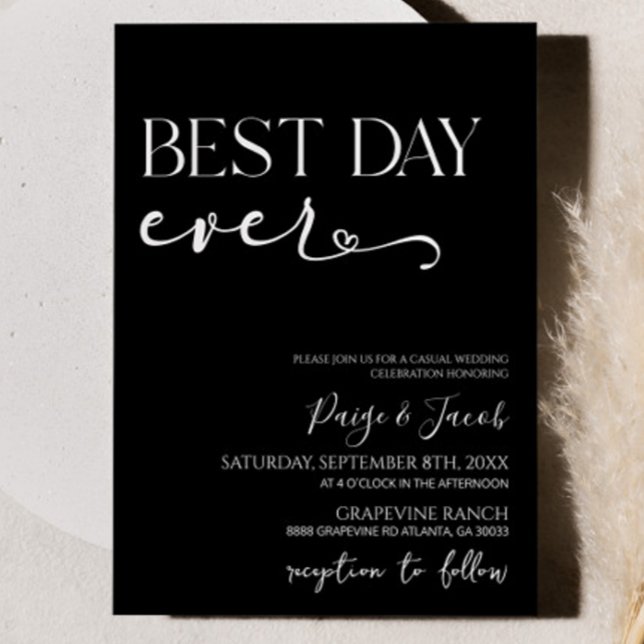Best Day Ever Elegante Minimalistische Lässige Hoc Einladung (Von Creator hochgeladen)