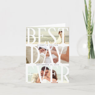 Best Day Ever Moderne Foto Hochzeit Vielen Dank Karte