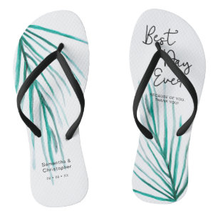 Best Day Ever Personalisiert Beach Wedding Flip Flops