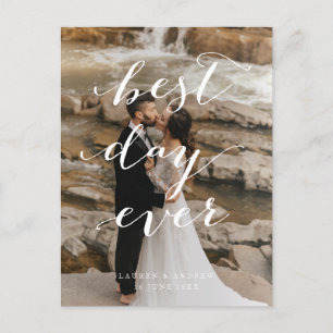 Best Day Ever Wedding Foto Imitate Vellum Vielen D Postkarte