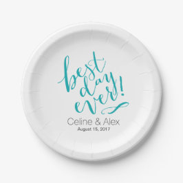 BEST DAY JE Wedding Day | AQUAMARIN Pappteller
