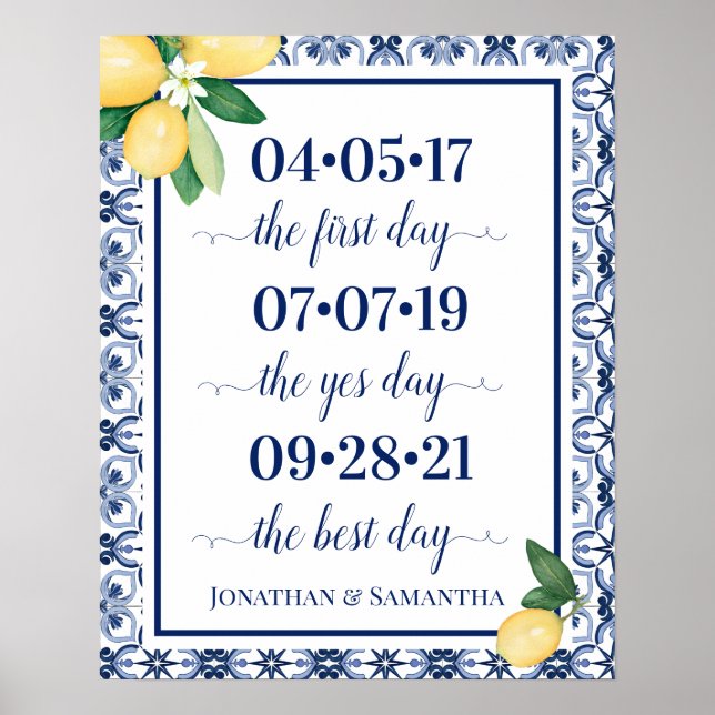 Best Day Wedding Date Yes Day Mediterranean Poster (Vorne)