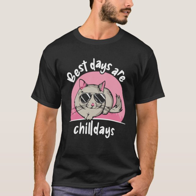 Best Days Are Chilldays Long Tail Chinchilla T-Shirt (Vorderseite)