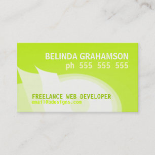 Best Design Lime Green + White Business Card Visitenkarte