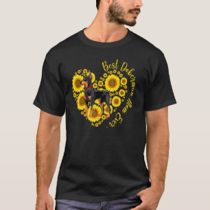 Best Doberman Mama Sunflower Heart Mothers Day T-Shirt