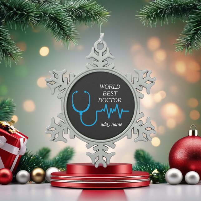 Best Doctor je Appreciation World's Bestes Doc Schneeflocken Zinn-Ornament (Von Creator hochgeladen)