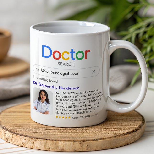 Best Doctor Search mit Foto & Message Kaffeetasse (Von Creator hochgeladen)