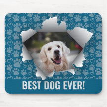 Best Dog Custom Pet Foto Paw Print Heft Muster