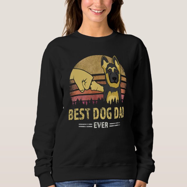 Best Dog Dad Ever German Shepherd Retro Puppy  Des Sweatshirt (Vorderseite)