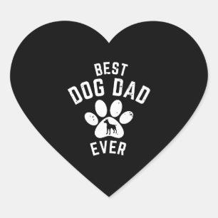 BEST DOG DAD EVER Herz-Aufkleber