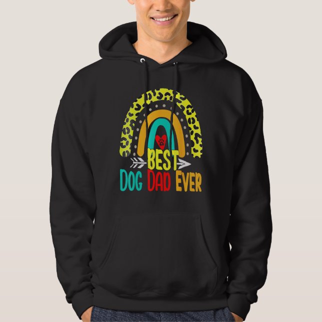 Best Dog Dad Ever Rainbow Daddy Papa Father s Day  Hoodie (Vorderseite)