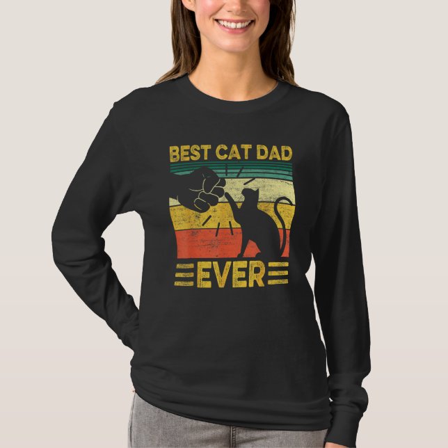 Best Dog Dad Ever Retro Dog Daddy Paw Fist Bump Fa T-Shirt (Vorderseite)