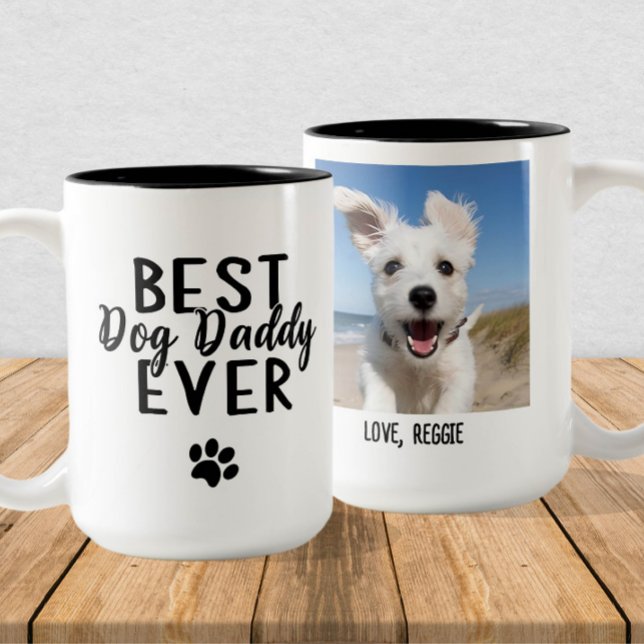Best Dog Daddy je Custom Dog Vater Foto Zweifarbige Tasse (Von Creator hochgeladen)