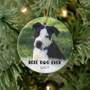 BEST DOG EVENT Foto White Overlay Personalisiert Keramik Ornament
