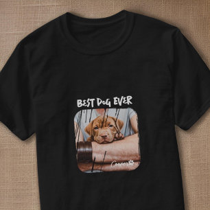 Best Dog Ever Pet's Modern Grunge Cooles Foto Paw T-Shirt
