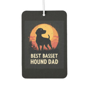 Best Dog Father Vater - Vintager Basset Hound T - Autolufterfrischer