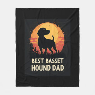 Best Dog Father Vater - Vintager Basset Hound T - Fleecedecke
