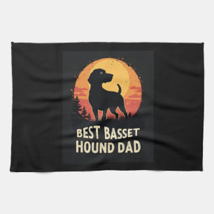Best Dog Father Vater - Vintager Basset Hound T - Geschirrtuch