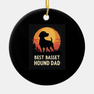 Best Dog Father Vater - Vintager Basset Hound T - Keramik Ornament